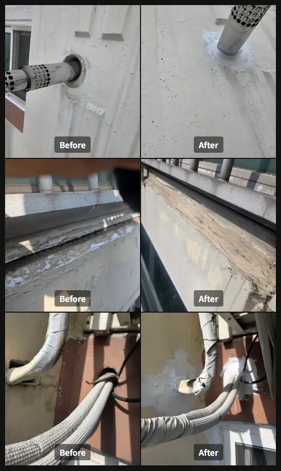 창틀 실리콘 시공 작업 사진 19